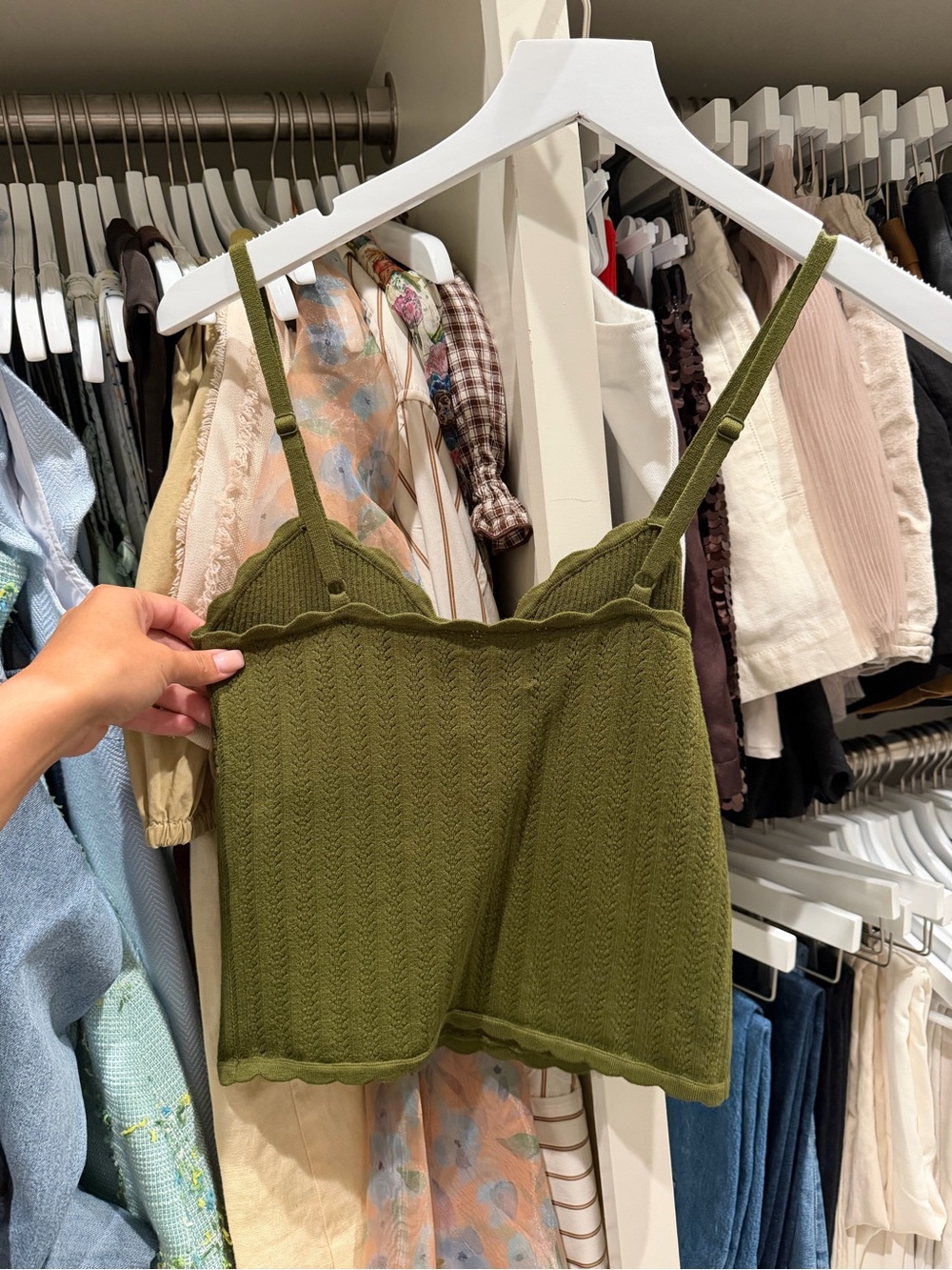 Wilfred Olive Green Knit Scalloped Cami - Picture 2 of 3